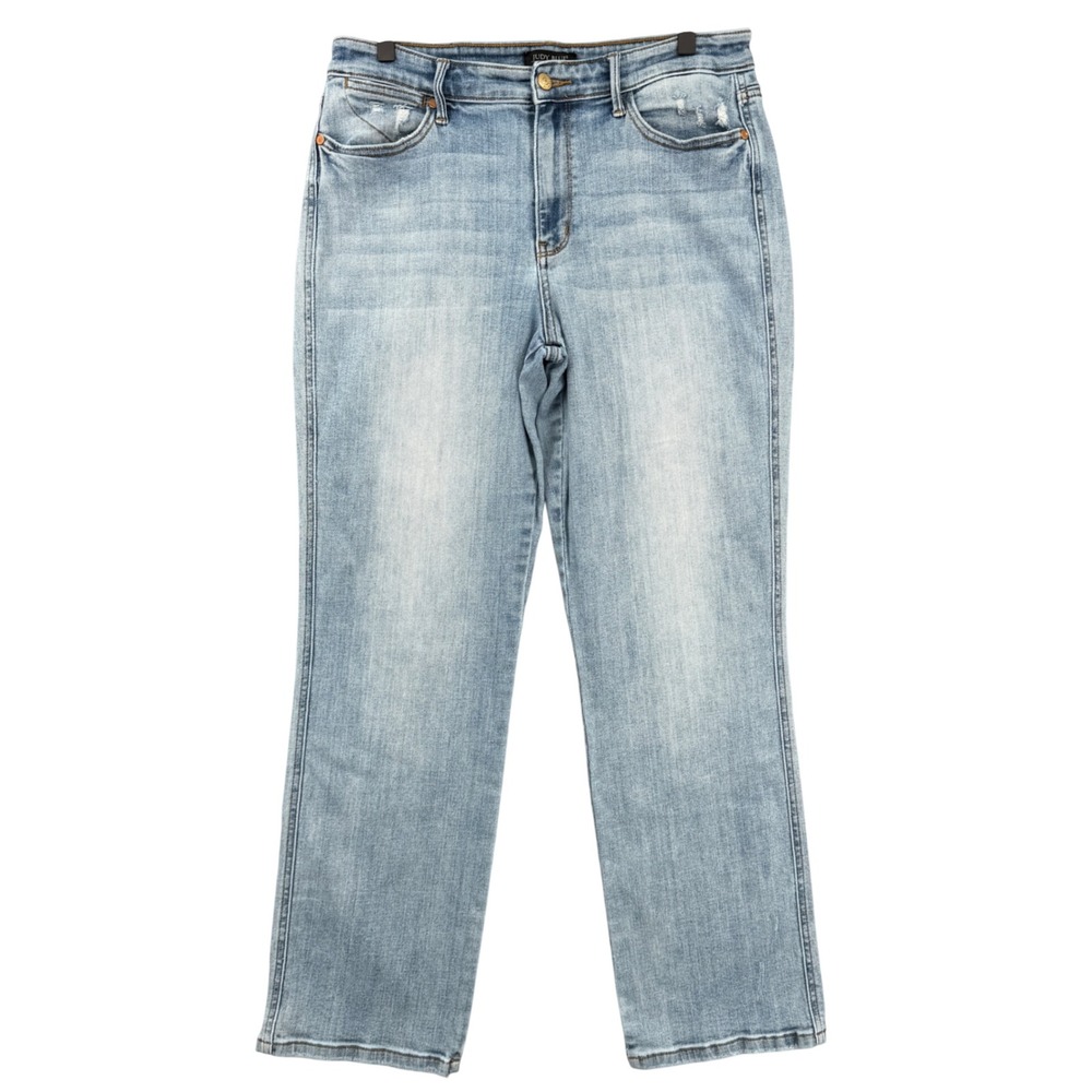Judy Blue Dad Jean Light Wash Distressed Denim Raw Hem Size 13/31